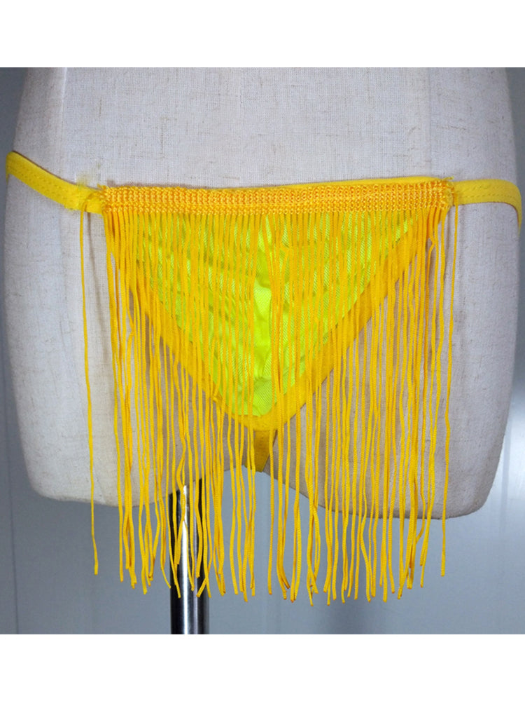 Men's Mesh Fringed Spandex Thongs