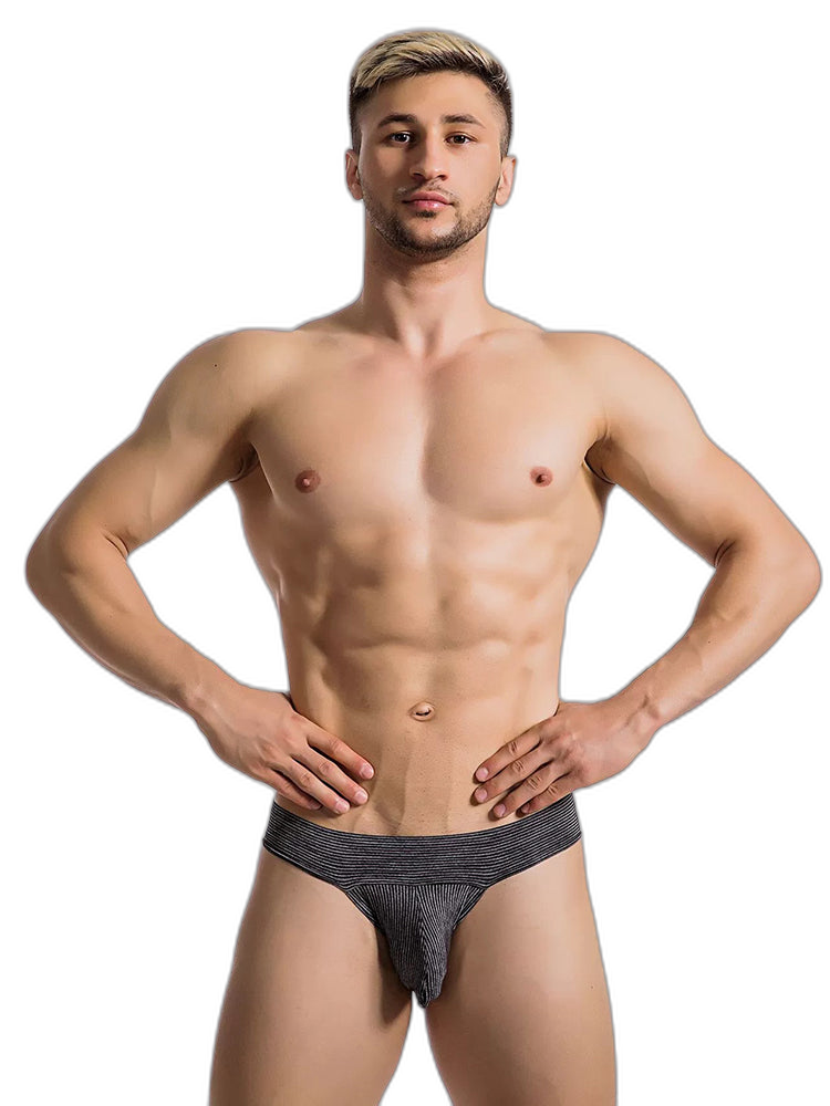 2 Pack Ball Support Pouch Ribbed Men's Bikini Underwear