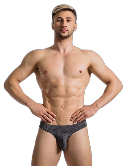 2 Pack Ball Support Pouch Ribbed Men's Bikini Underwear