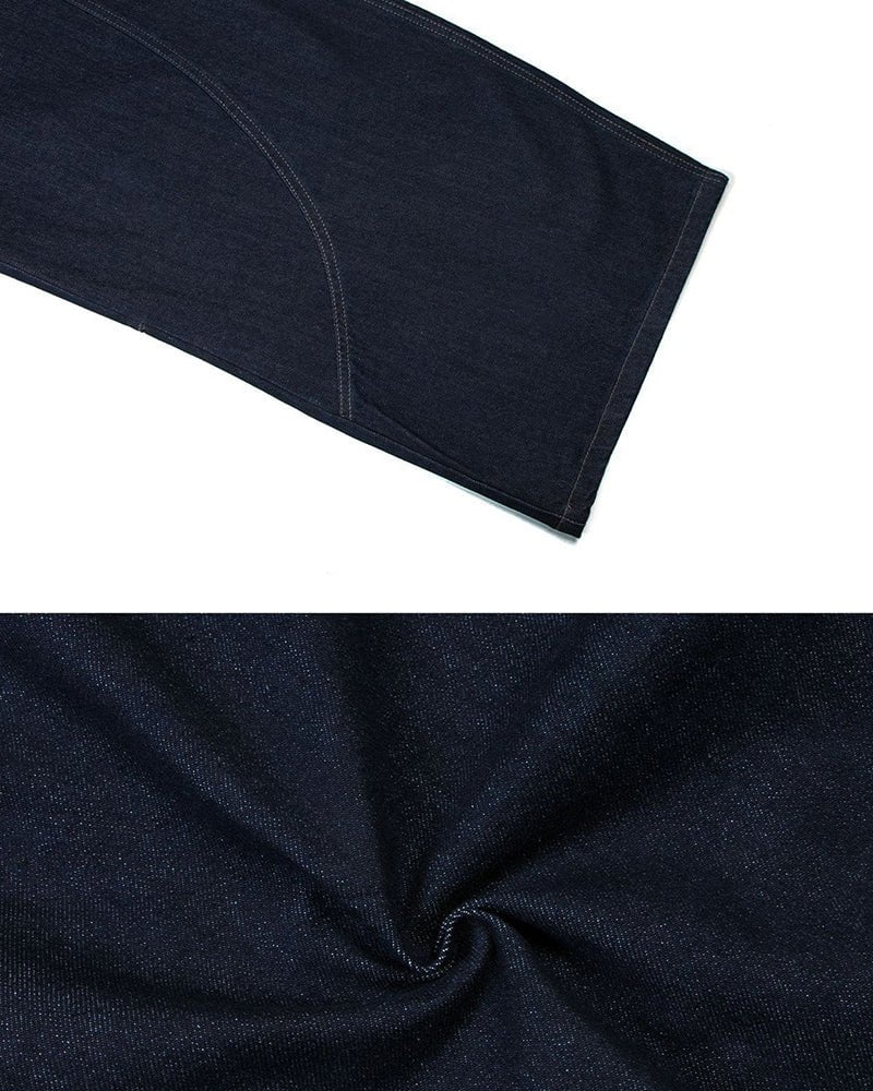 Dark Blade Pants - Wide-Leg Curved Denim