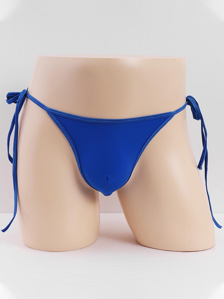 Men's Ice Silk Lace-Up Non-Marking Thongs