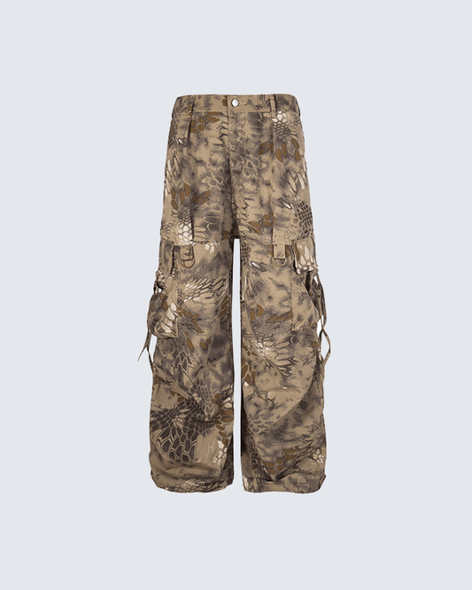 Snake Print Cargo Pants