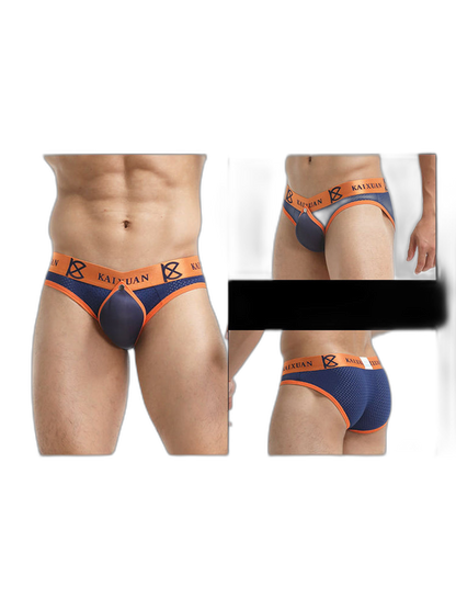 2 Pack Men's Sexy Mesh Front Opening Sponge Coaster Briefs