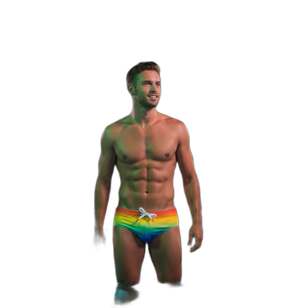 Jockmail Rainbow Push-Up Swim Trunks