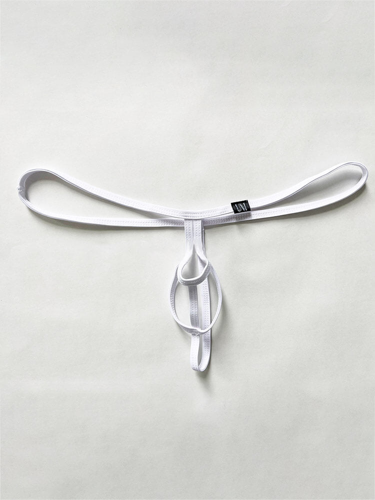 Men's Sexy Elastic Strap Hollow Solid Color Thong