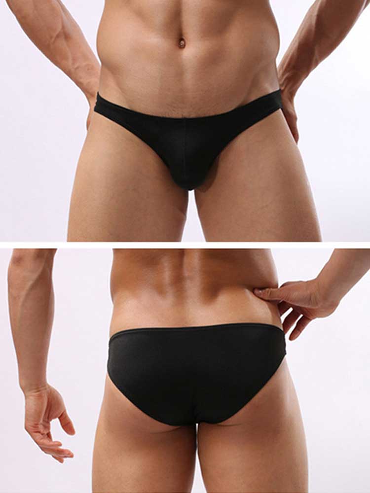 Men's Sexy Low-Rise Tight Quick-Dry Ice Silk Swim Briefs