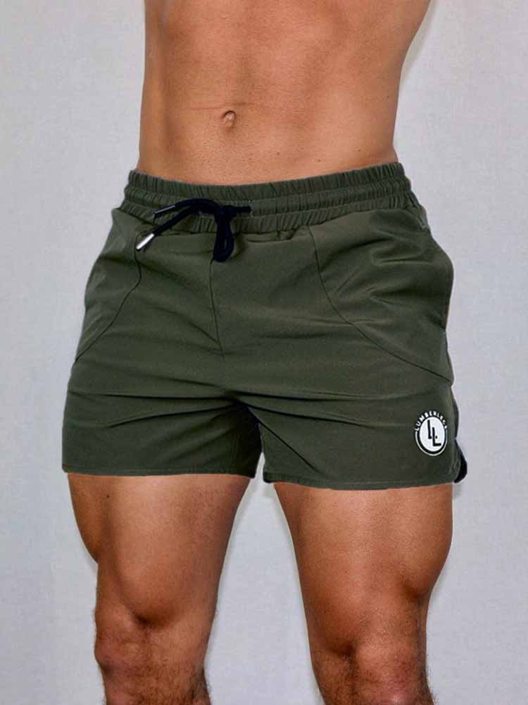 Men's Solid Outdoor Training Drawstring Shorts