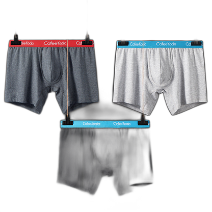 3Pcs Men's Sports Cotton Soft Solid Color Boxer Briefs