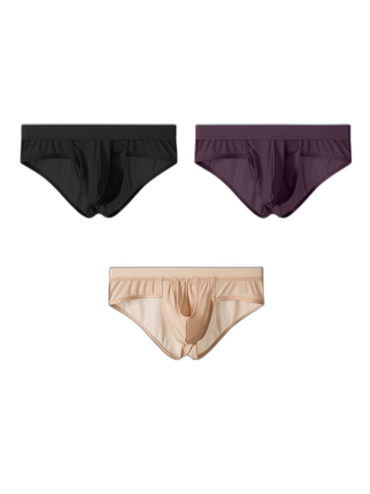 3 Pack Men's Fly Opening Supportive Pouch Stretch Premium Briefs