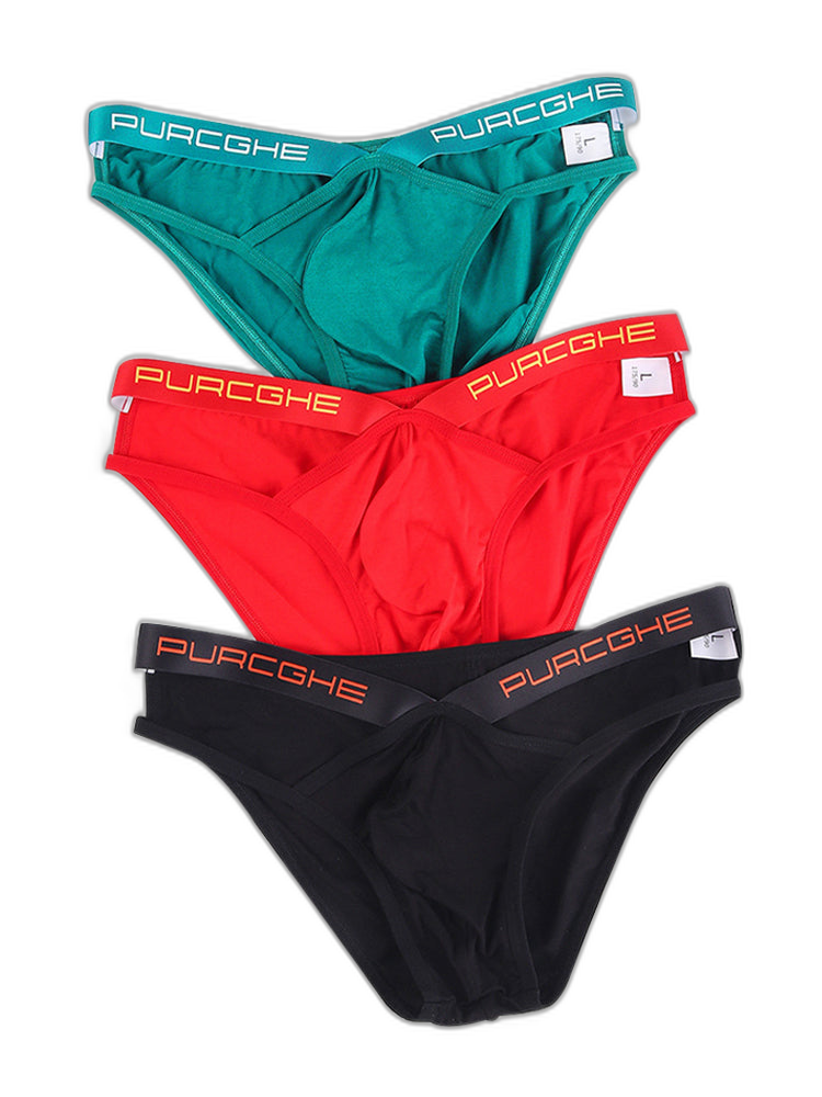 3 Pack Men's Low-Rise Sexy Hollow-Out Bikinis