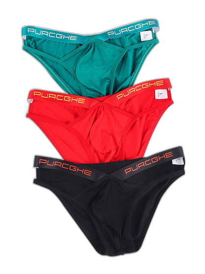 3 Pack Men's Low-Rise Sexy Hollow-Out Bikinis