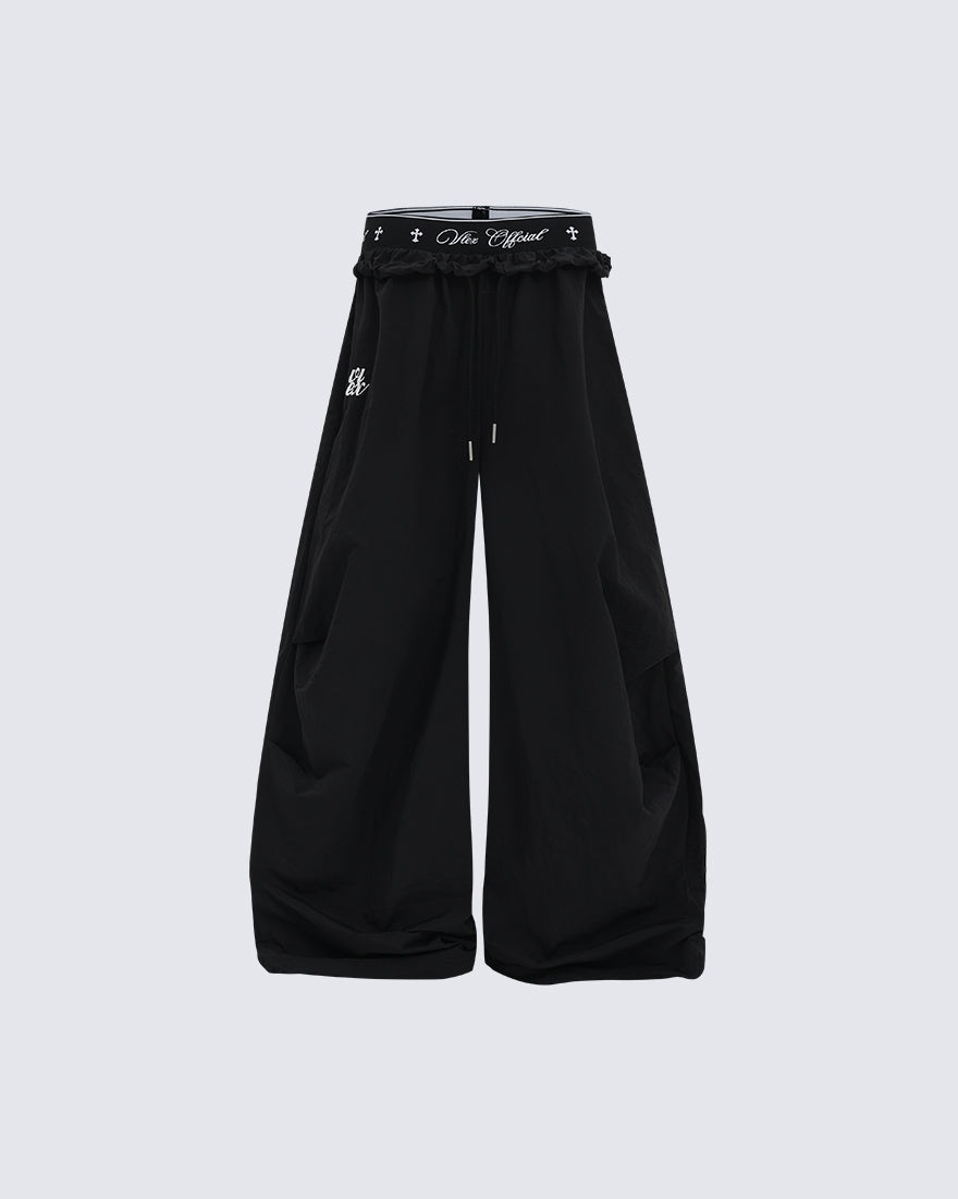 KIIKIO Retro Cross-Waistband Parachute Pants