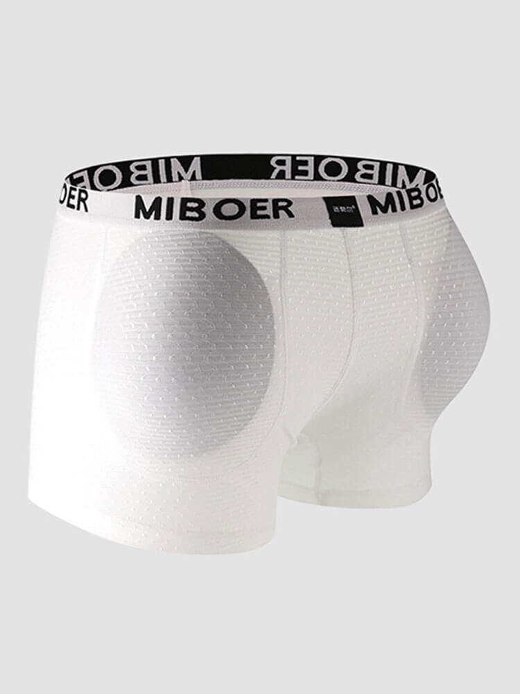Men's U-Pouch Shaping Butt-Lifting Solid Trunks