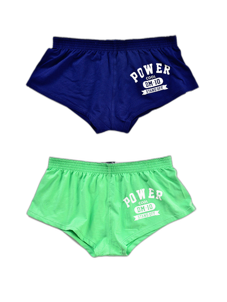2-pack Men's DM Printed Lettering Low Waist Sexy Cotton Boxer Shorts