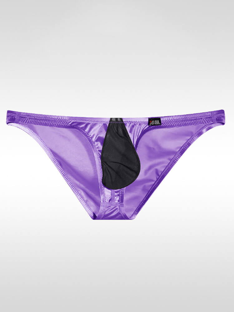 Men's Ultra-Thin Ice Silk Color-Blocked Briefs