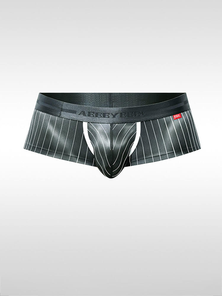 Men's Sexy Pinstriped Thin Bodysuit and Briefs