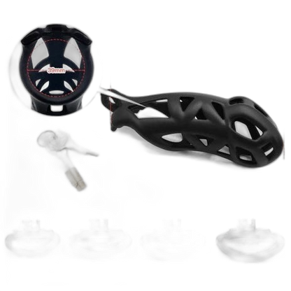 Breathable Mesh Chastity Cage With 4 Ring Sizes