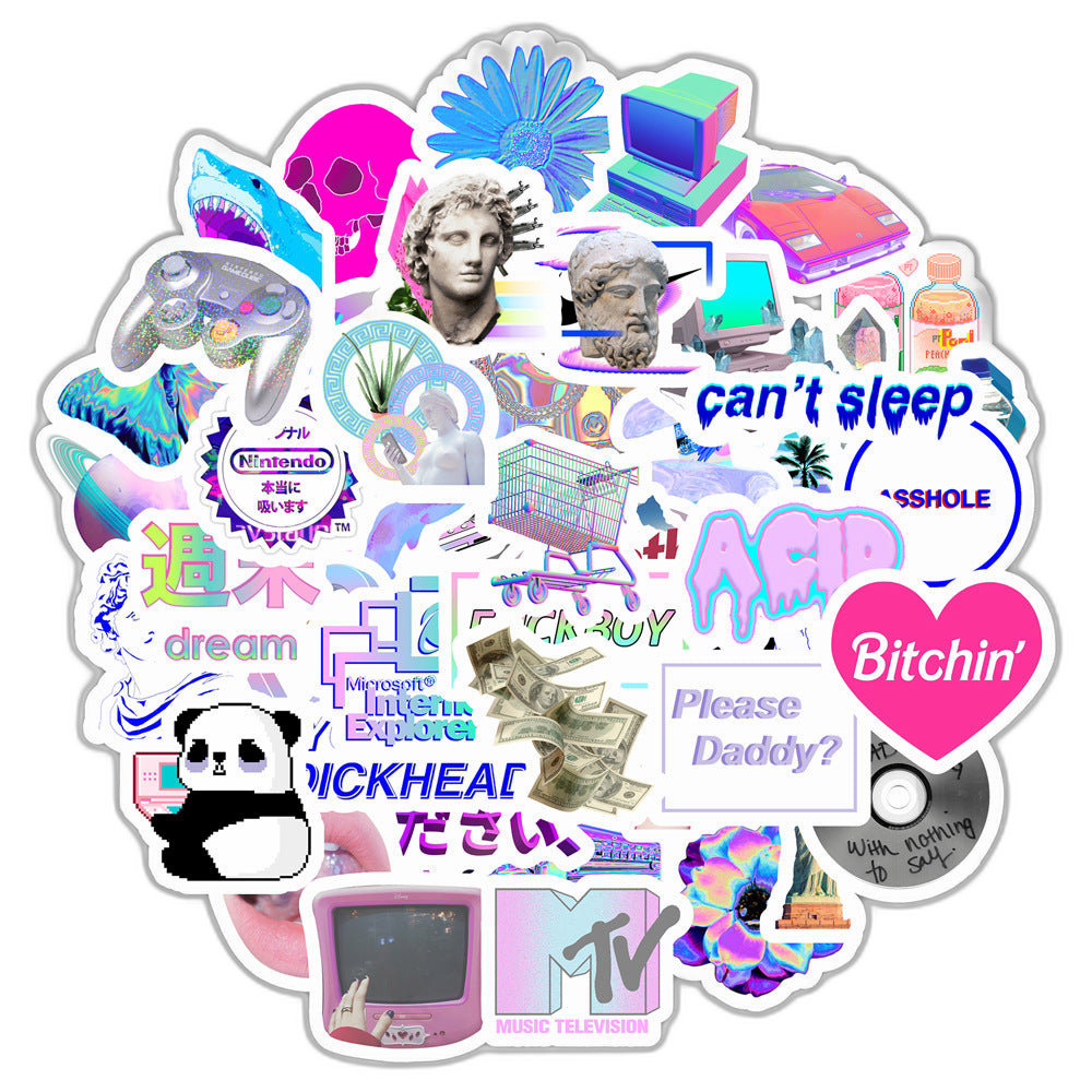 50 Cute Retro Stickers
