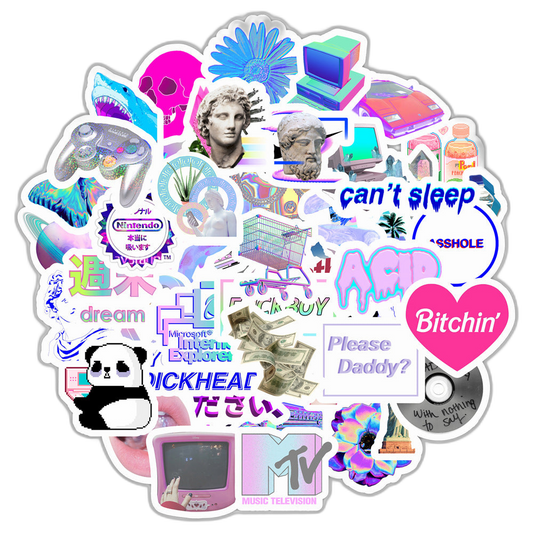 50 Cute Retro Stickers