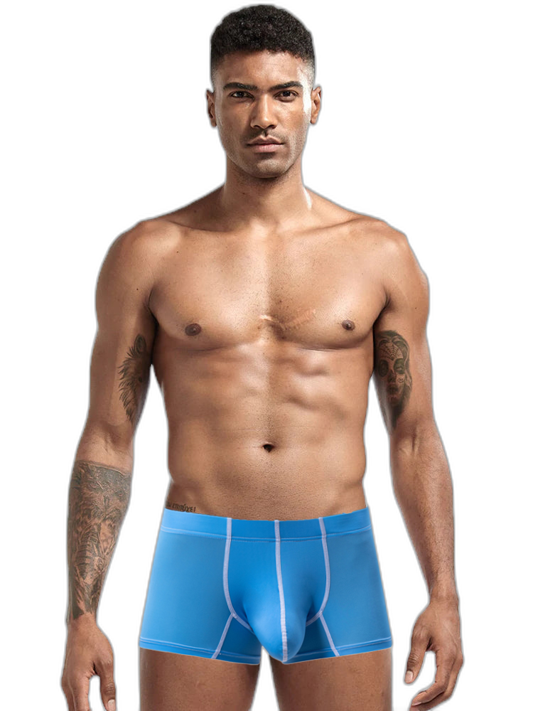 3 Pack Men's Large Pouch Contrast Binding Trunks