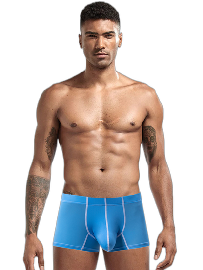 3 Pack Men's Large Pouch Contrast Binding Trunks