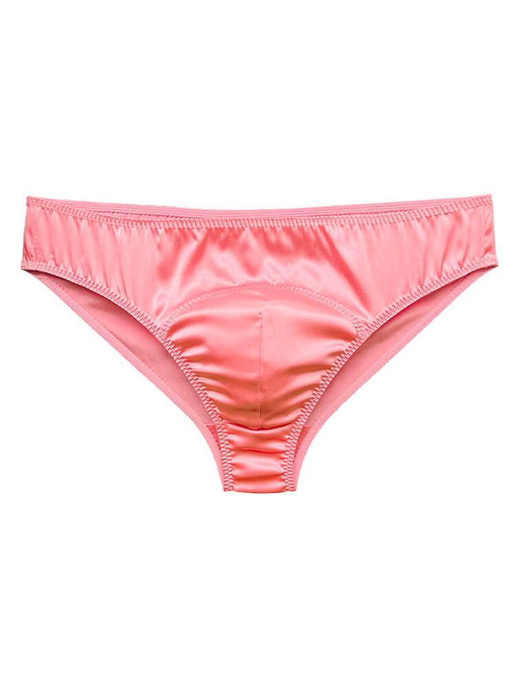 Men's Ultra-Thin Solid Color breathable Silk Briefs