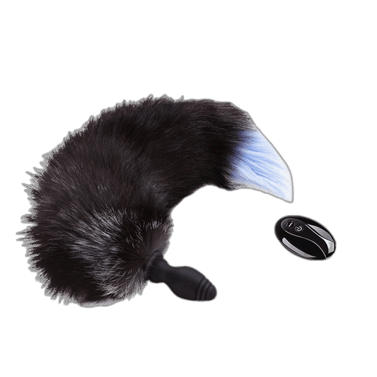 Roxy - Vibrating Anal Plug - Fox Tail Butt Plug - Ribbed Butt Plug