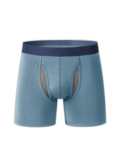 Breathable Sports Boxer Briefs with Open Fly