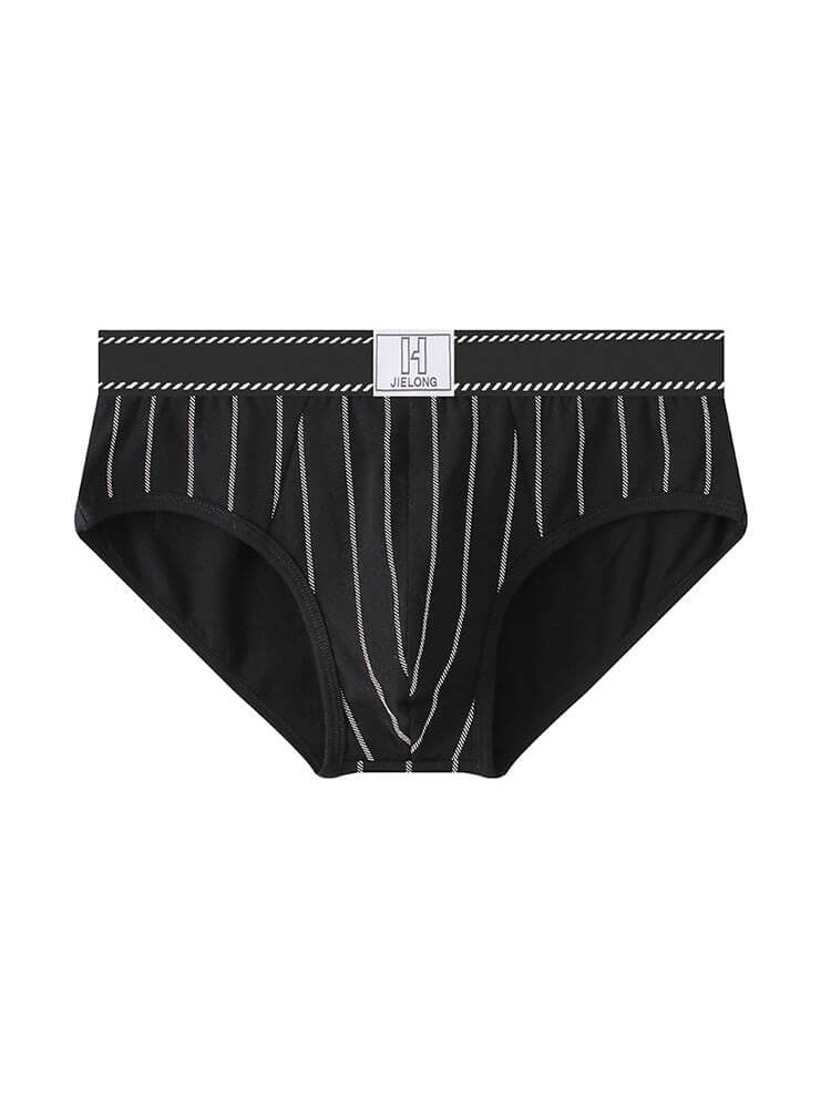Men's Vertical Stripe Breathable Cotton Briefs