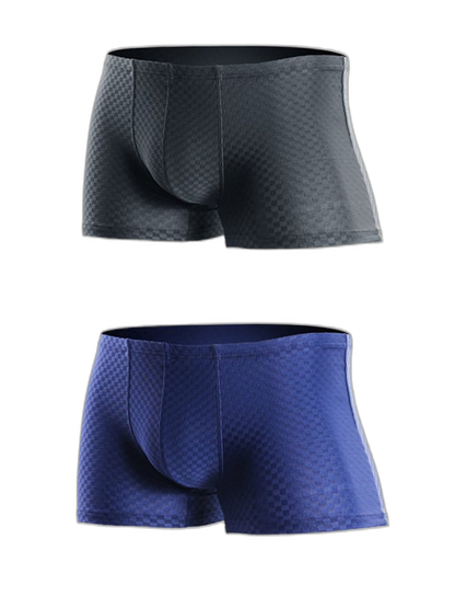 2 Pack Breathable Grid Ice Silk Men's Underwear