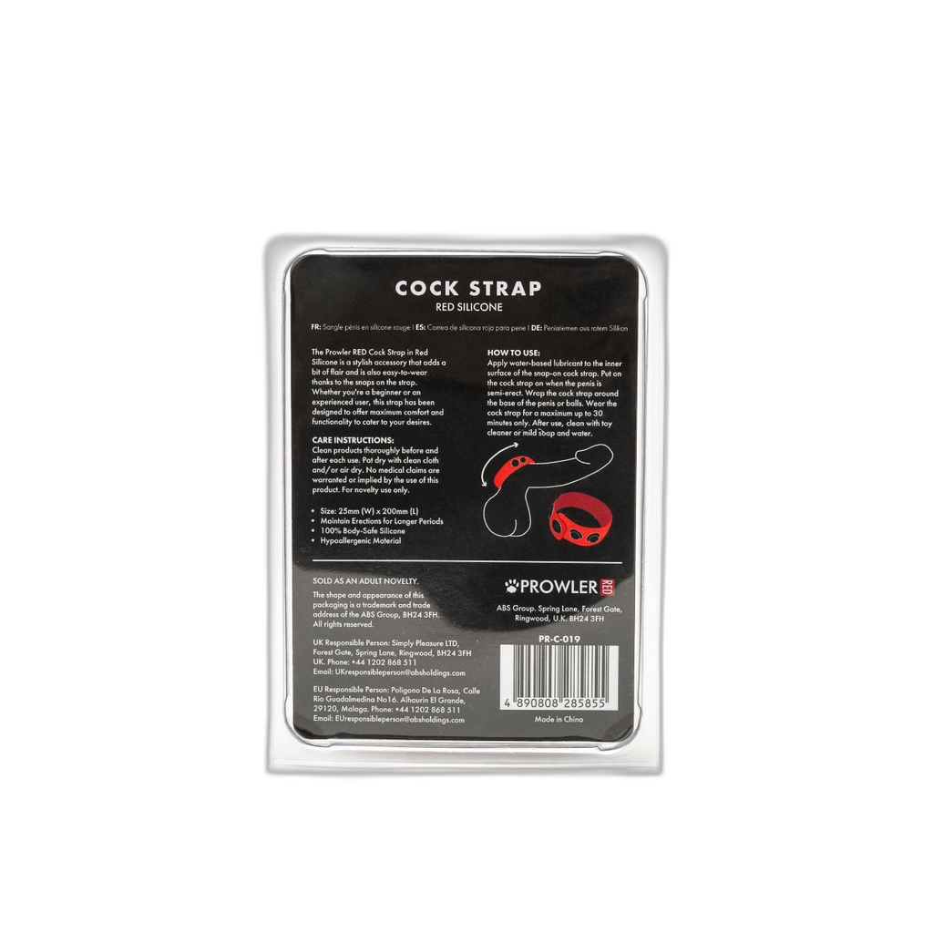 Prowler RED Silicone Cock Strap Red