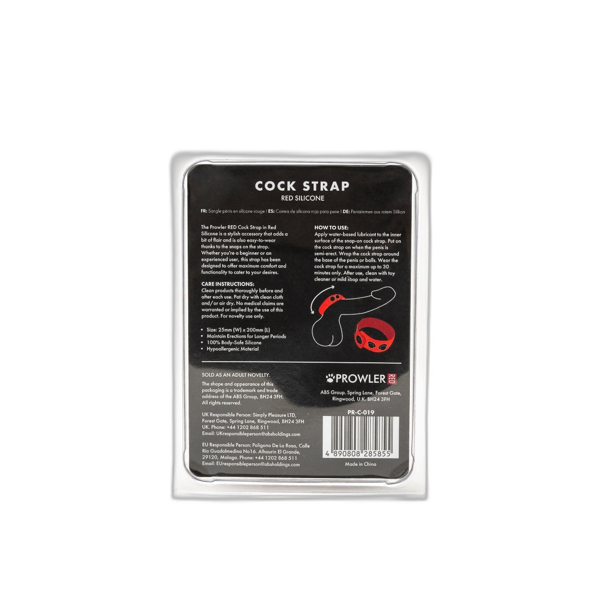 Prowler RED Silicone Cock Strap Red