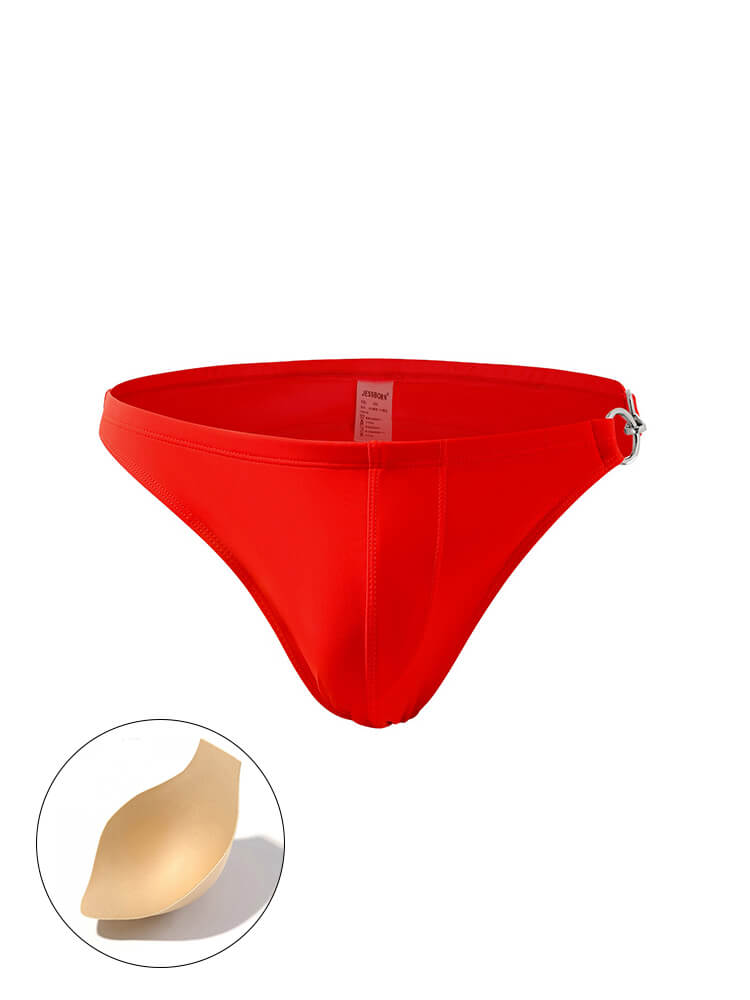 Men's Low Rise Metal Buckle Swim Bikini