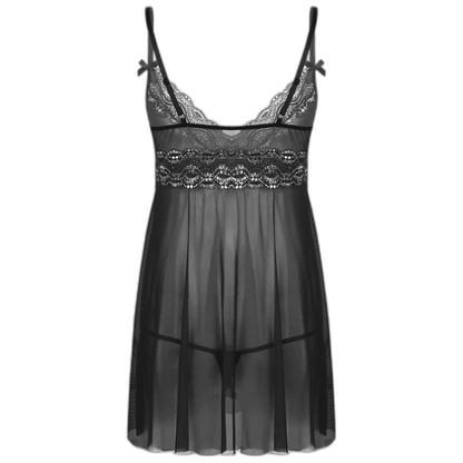 Mesh Floral Lace Sissy Mini Nightgown Set