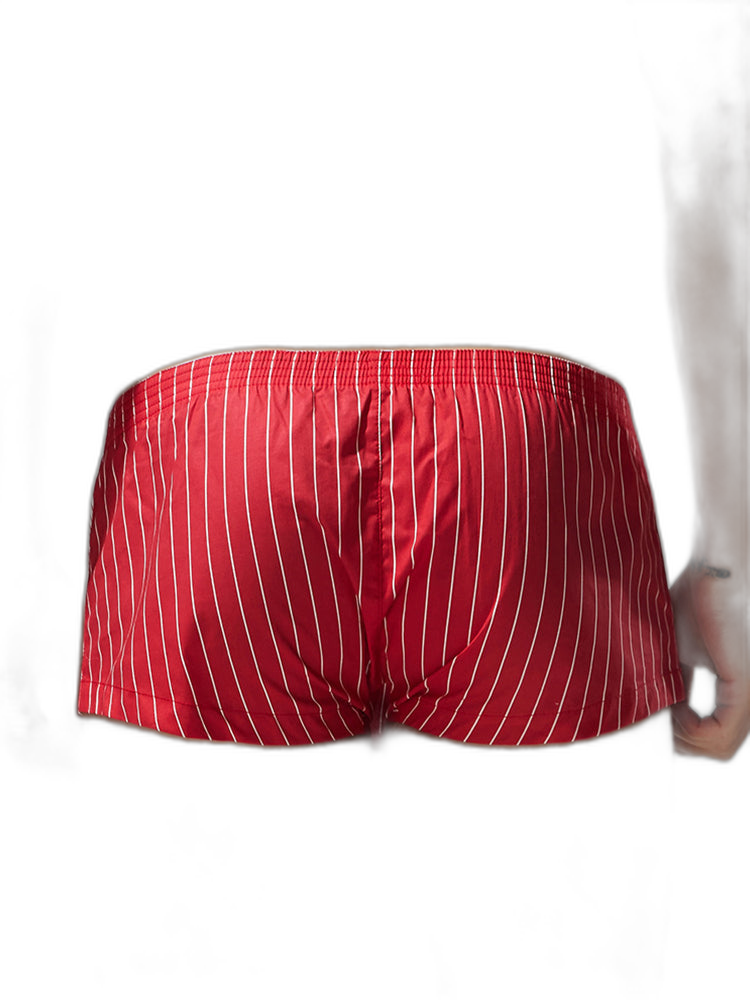 2 Pack Men's Fashionable Cotton Lounge Shorts with Stripe Patchwork