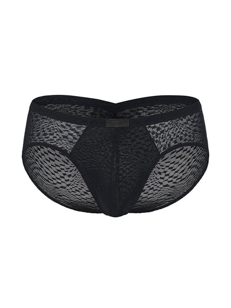 Men's Sexy Lace Hip Ruching Design Briefs