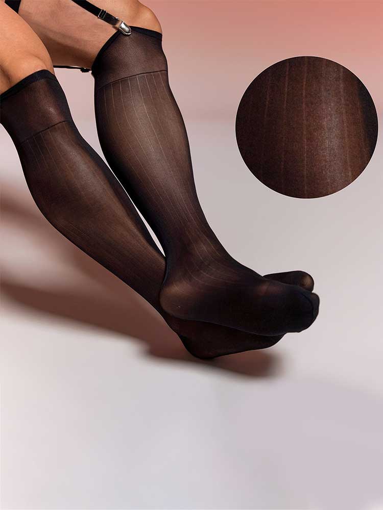 Men's Vertical Striped Business Suit Long Socks