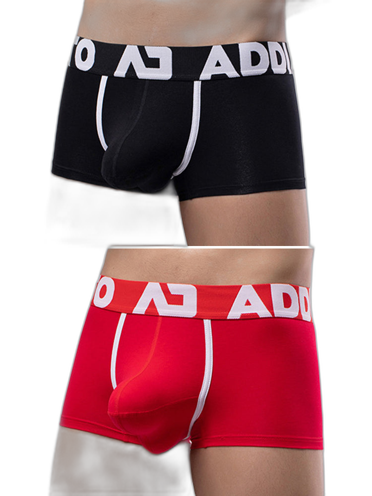 2 Pack Men's Gun and Bullet Separation Large Pouch U-Convex 3D Cut Loose Trunks