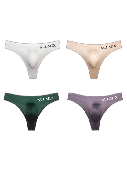4 Pack ALLMIX Men's Sexy Seamless T-back Thongs