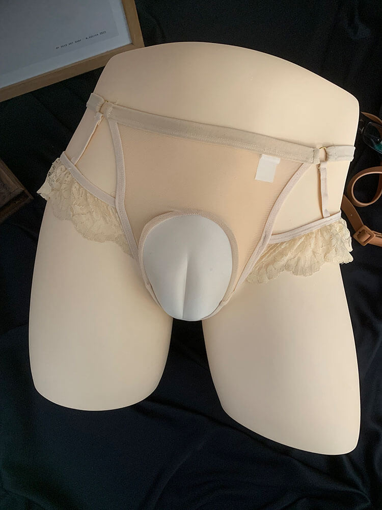 Men's Sexy Lace Mesh Sissy Crossdresser Thong