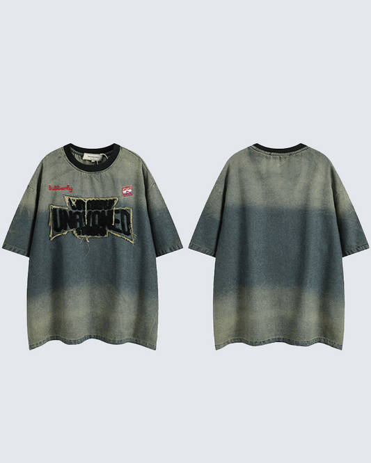 Washed Denim-Look T-Shirt
