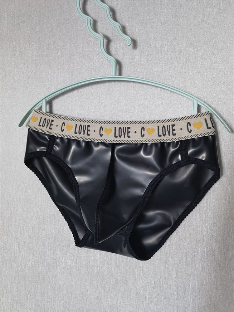 Men's Elastic Sexy Edged Latex Briefs