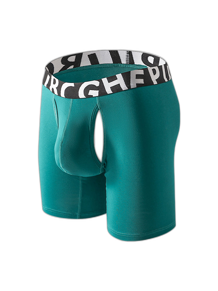2 Pack Men's Long-Leg Anti-Chafing Performance Boxer Briefs
