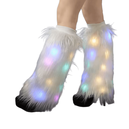 Luminous Faux Fur Leg Warmers