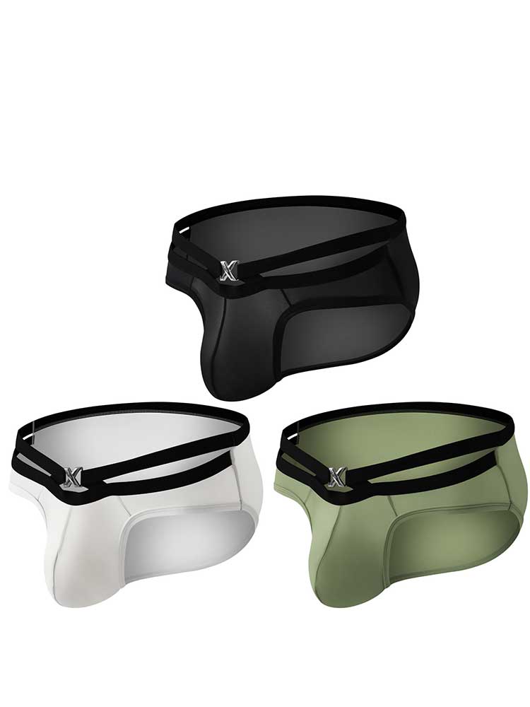 Men's Sexy Solid-Color Cutout Pouch Briefs