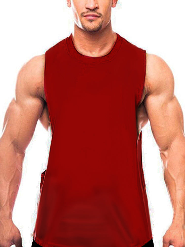 Men's Solid Color Sports Fitness Vest
