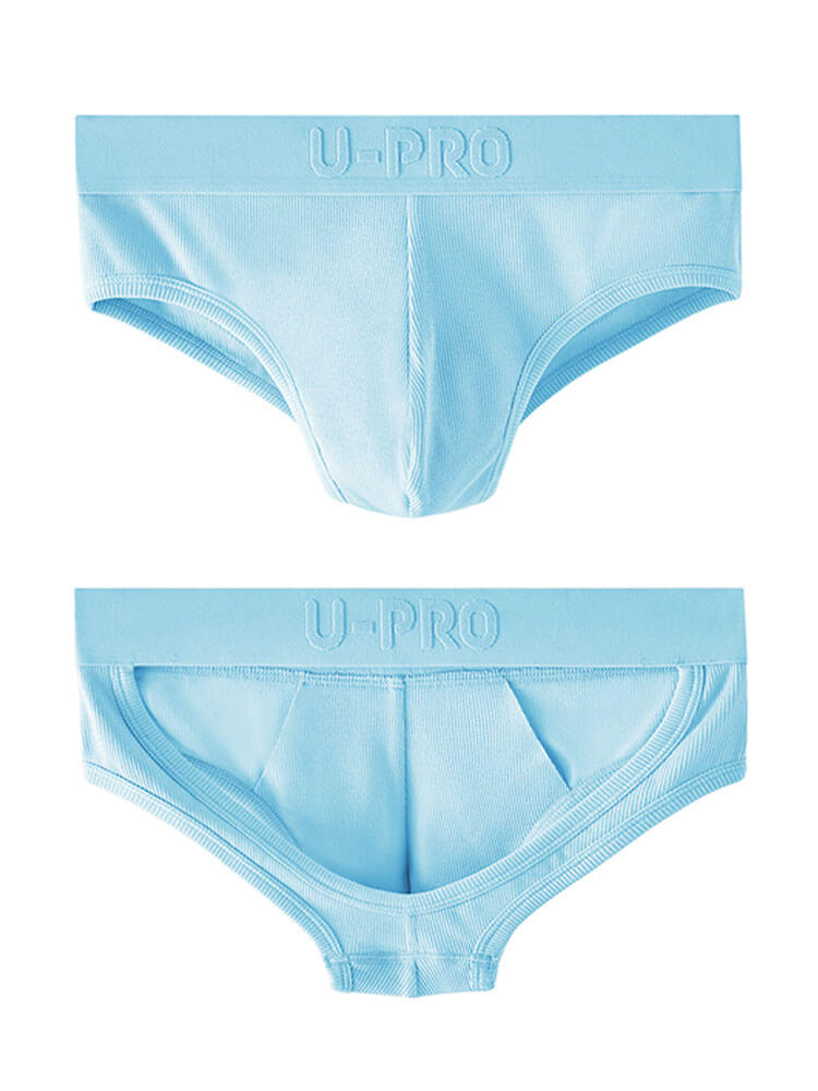 Men's Sexy Ribbed Buttock-Revealing Cotton Briefs