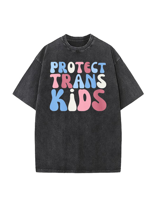 Vintage Washed Protect Trans Kids Cotton T-shirt 