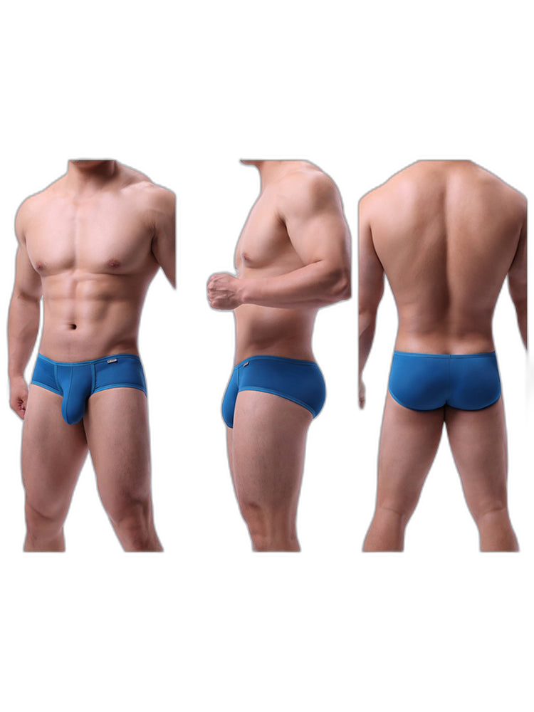 2 Pack Men's Low-Rise Contoured Pouch Stretch Fit Sporty Cut Trunks