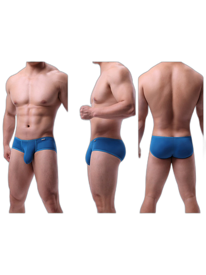 2 Pack Men's Low-Rise Contoured Pouch Stretch Fit Sporty Cut Trunks
